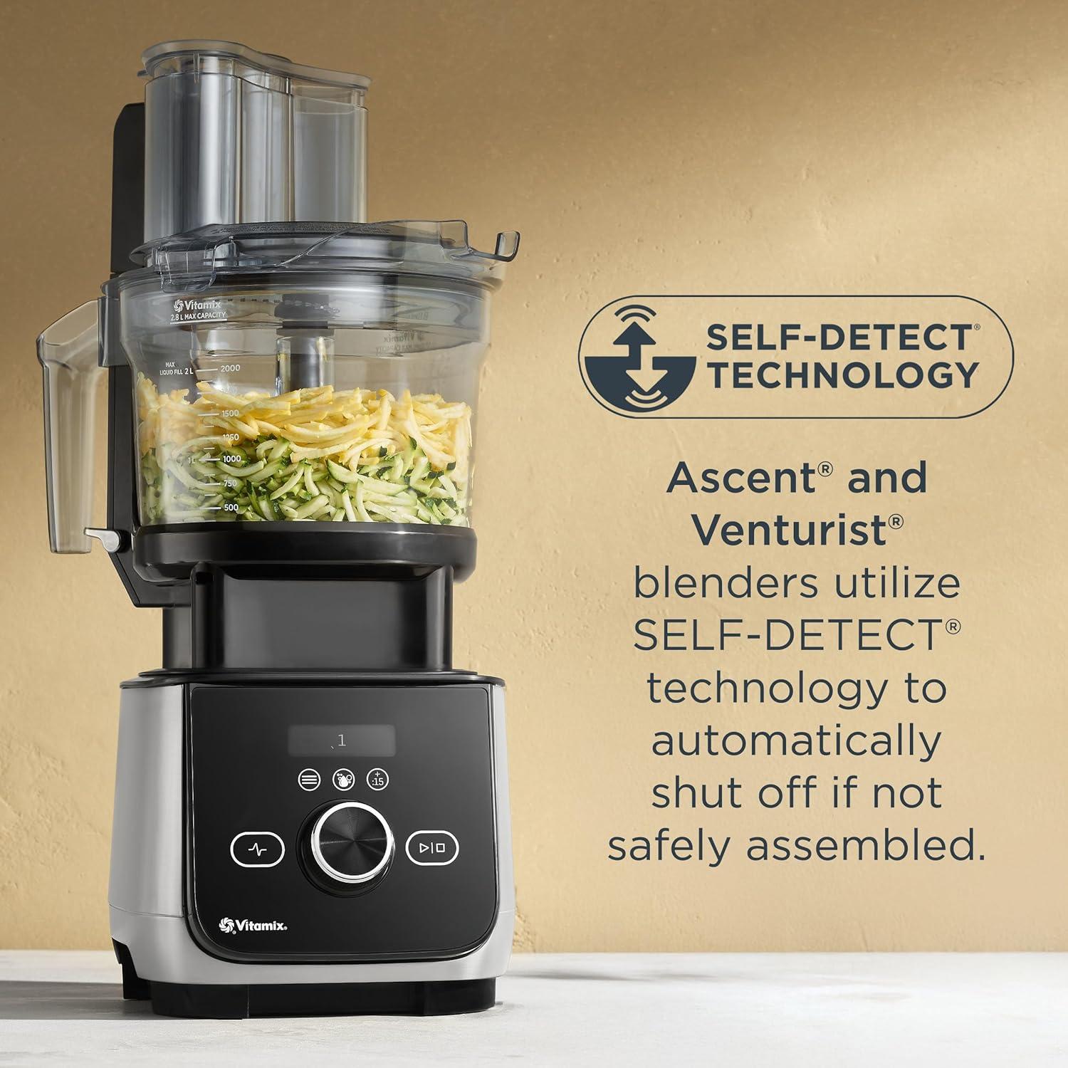 image:imageVitamix 12Cup Food Processor Attachment with SELFDETECT BPAFree with MultiUse Blade and Two Reversible Discs Compatible with Ascent and Venturist Series Vitamix Blenders