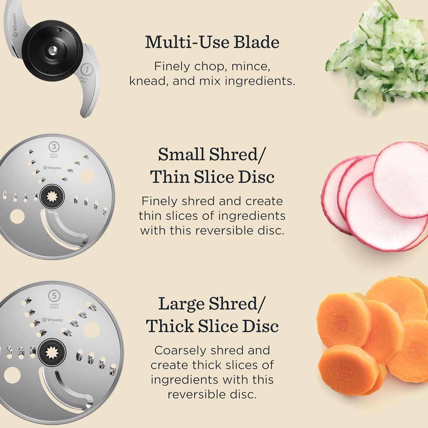 image:imageVitamix 12Cup Food Processor Attachment with SELFDETECT BPAFree with MultiUse Blade and Two Reversible Discs Compatible with Ascent and Venturist Series Vitamix Blenders