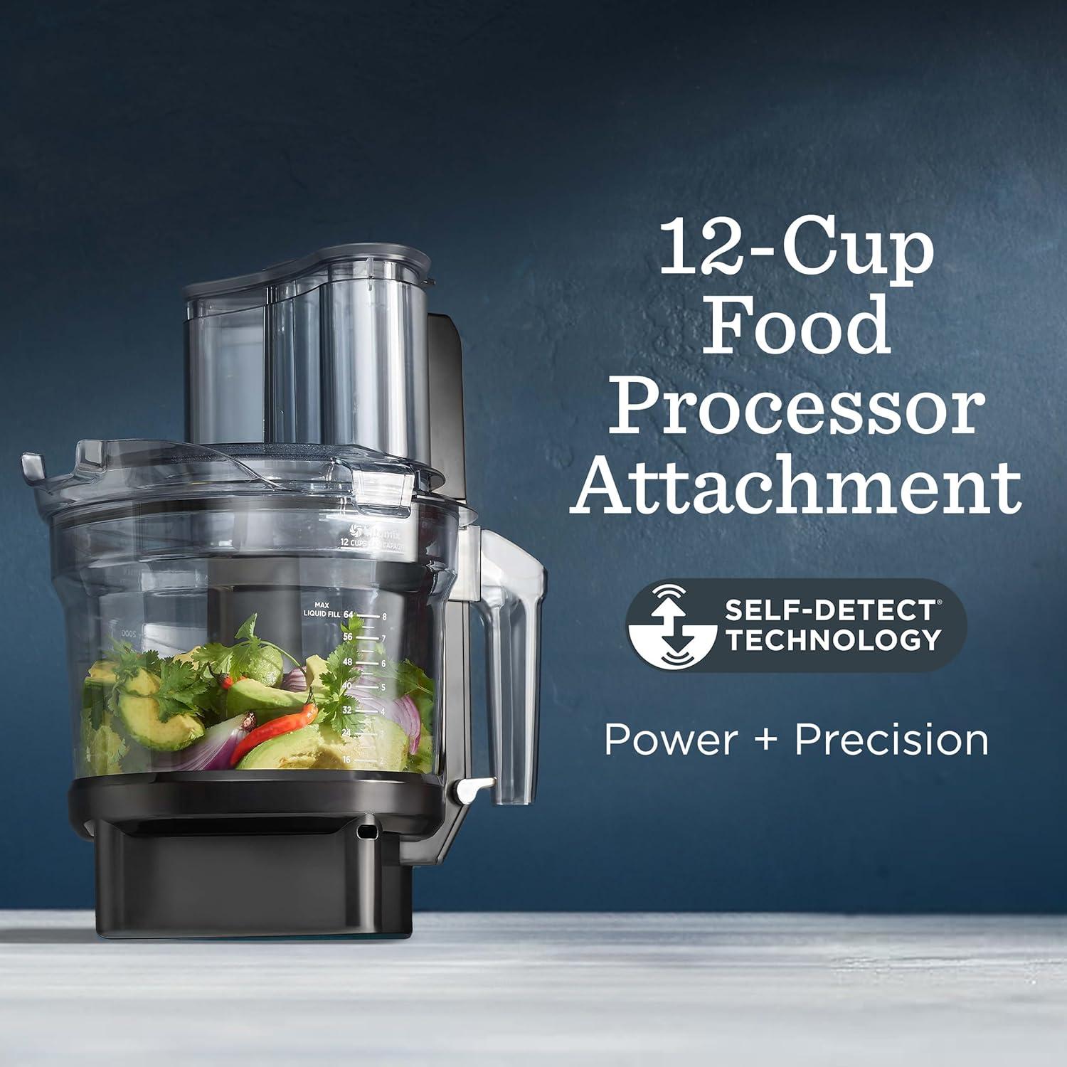 image:imageVitamix 12Cup Food Processor Attachment with SELFDETECT BPAFree with MultiUse Blade and Two Reversible Discs Compatible with Ascent and Venturist Series Vitamix Blenders