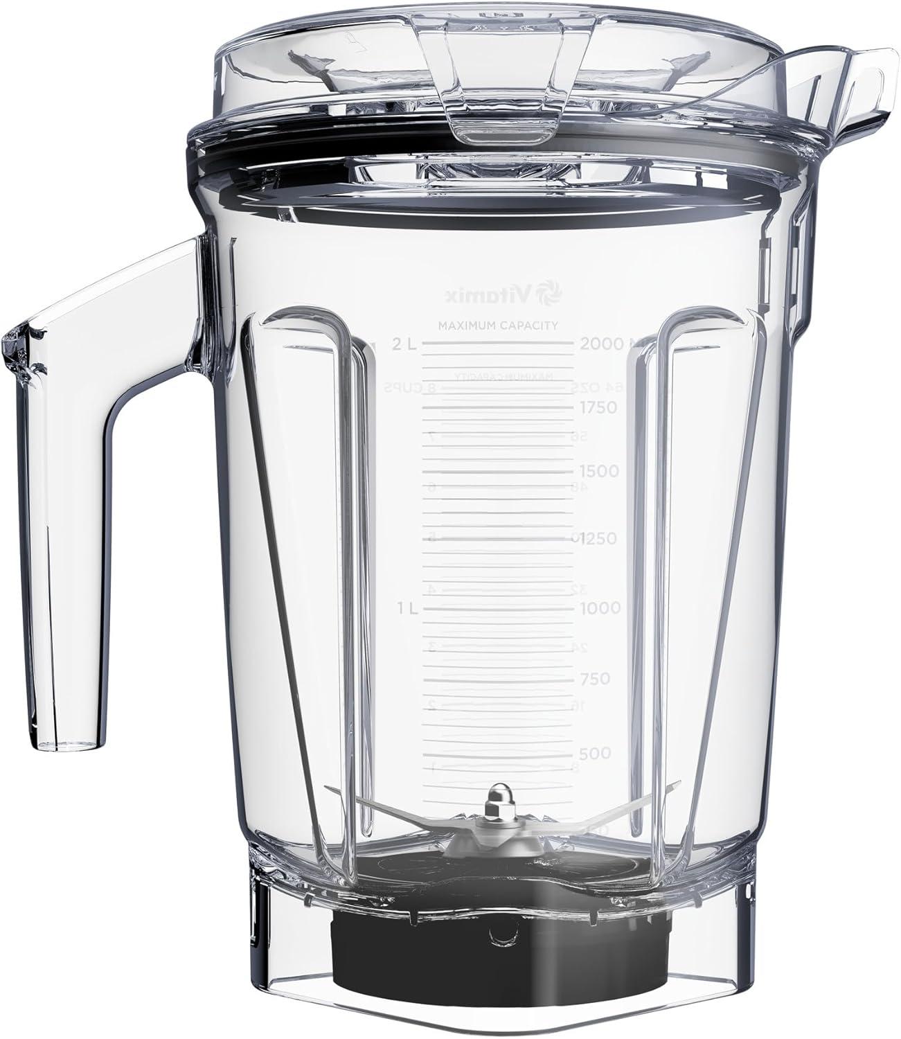 image:imageVitamix 48Ounce Dry Grains Blender Container with SELFDETECT DishwasherSafe BPAFree LaserCut StainlessSteel Blades Tamper Included Compatible with All FullSize Vitamix BlendersClear