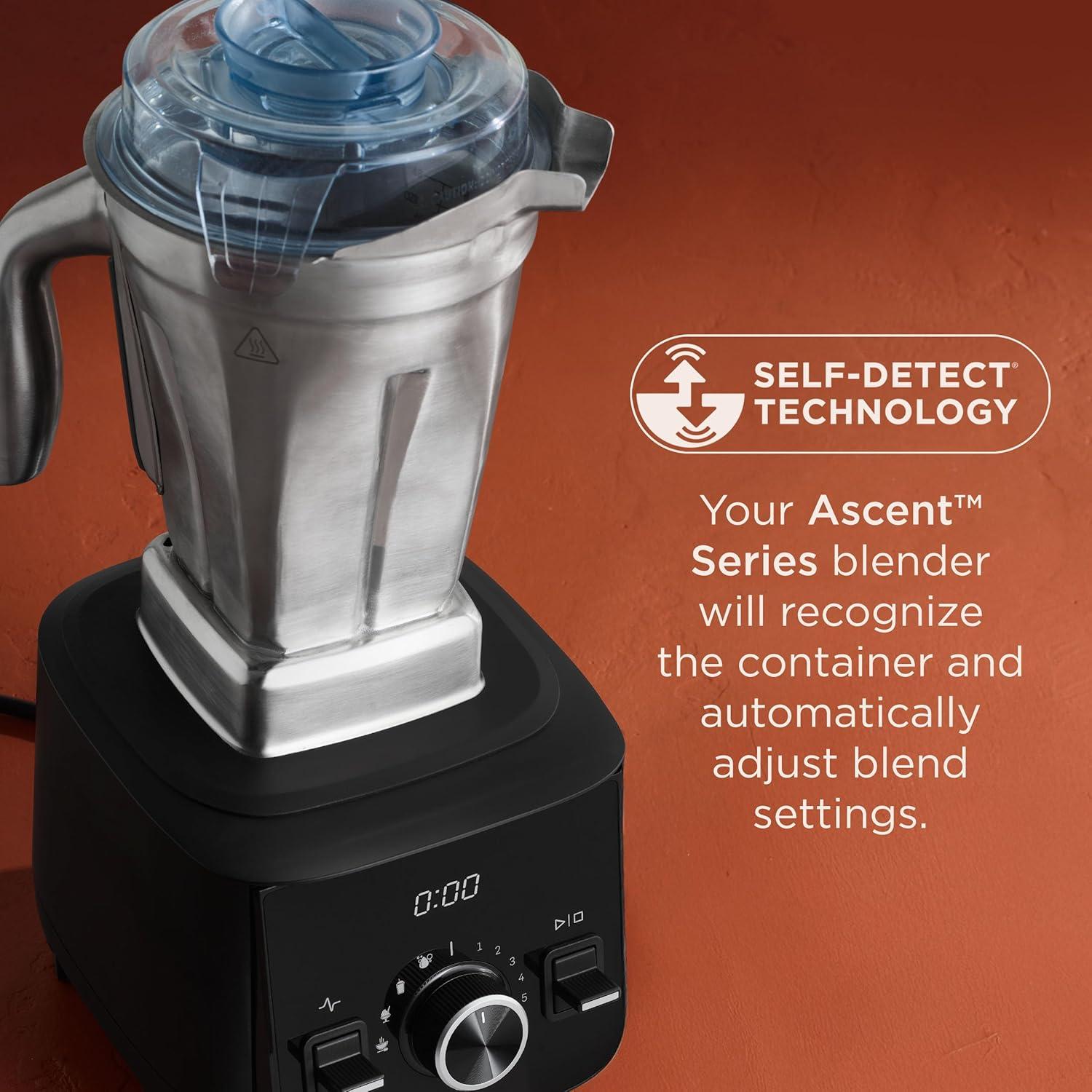 image:imageVitamix 48Ounce StainlessSteel Blender Container with SELFDETECT DishwasherSafe BPAFree Clear Lid LaserCut StainlessSteel Blades Compatible with All FullSize Vitamix Blenders