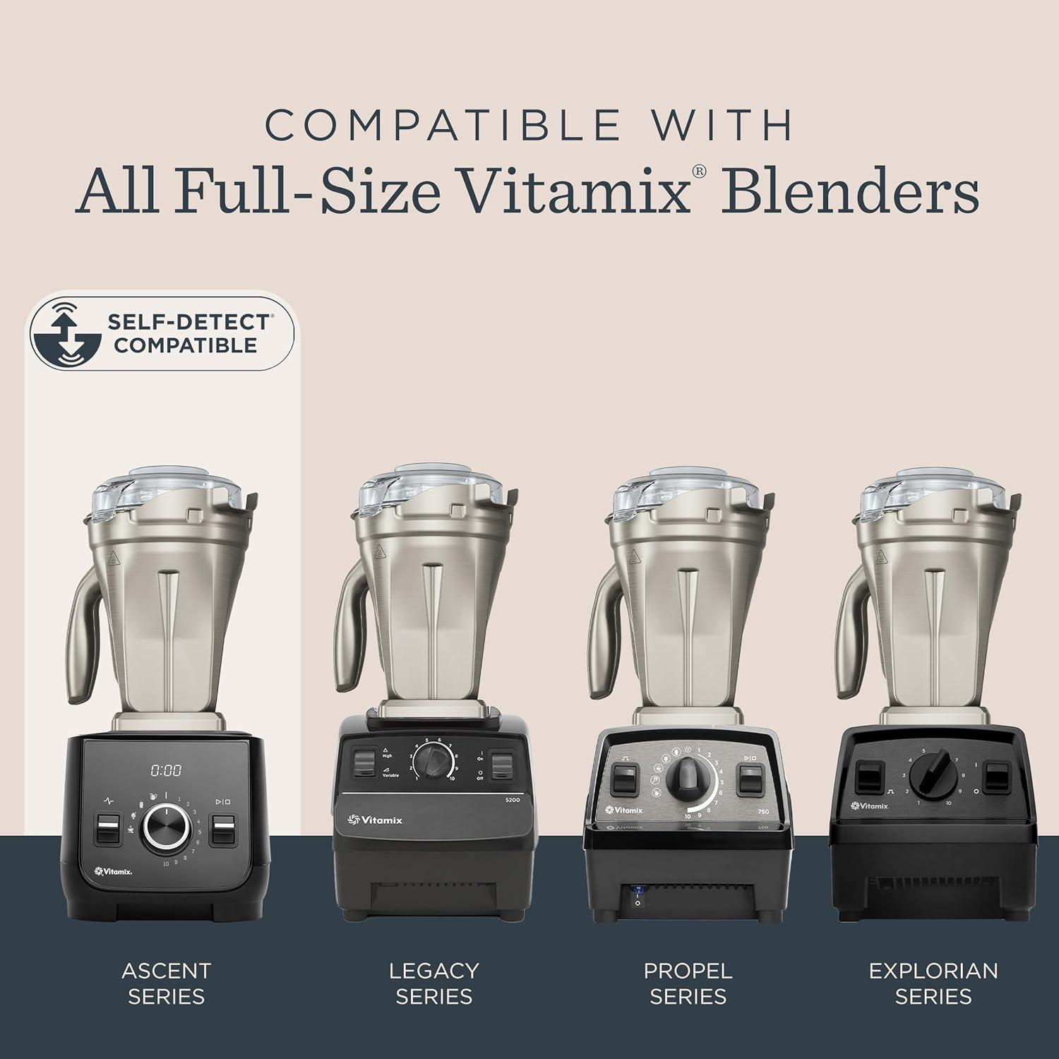image:imageVitamix 48Ounce StainlessSteel Blender Container with SELFDETECT DishwasherSafe BPAFree Clear Lid LaserCut StainlessSteel Blades Compatible with All FullSize Vitamix Blenders