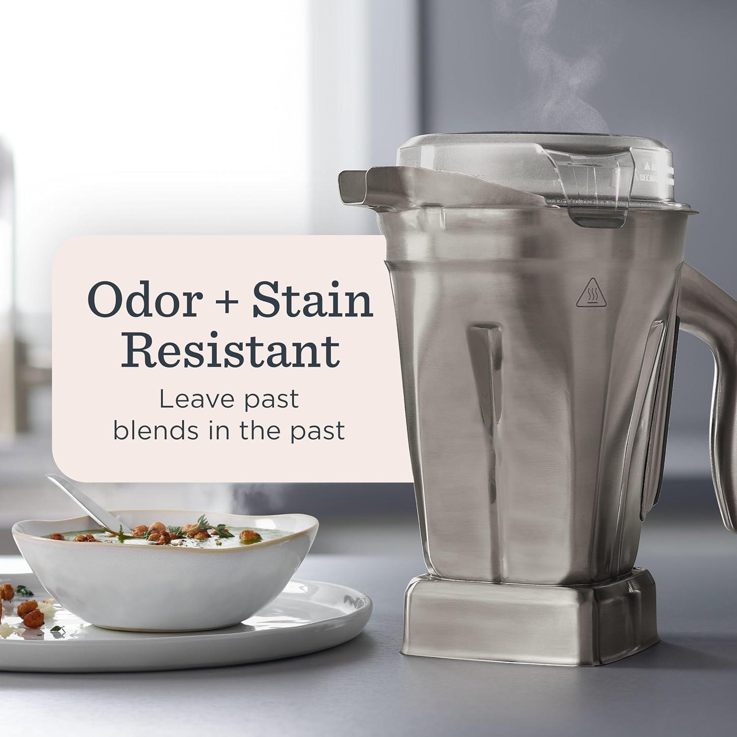 image:imageVitamix 48Ounce StainlessSteel Blender Container with SELFDETECT DishwasherSafe BPAFree Clear Lid LaserCut StainlessSteel Blades Compatible with All FullSize Vitamix Blenders