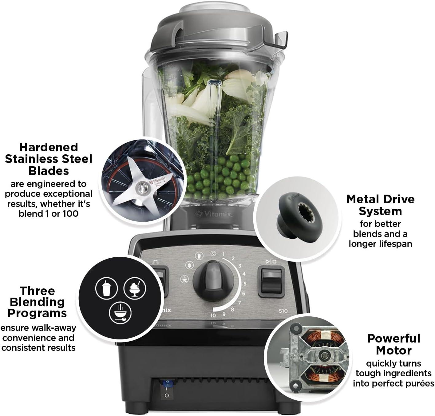 image:imageVitamix Propel 510 Blender with Simply Smoothies Cookbook 3 Preset Blending Programs ProfessionalGrade 48oz Container SlateBlack