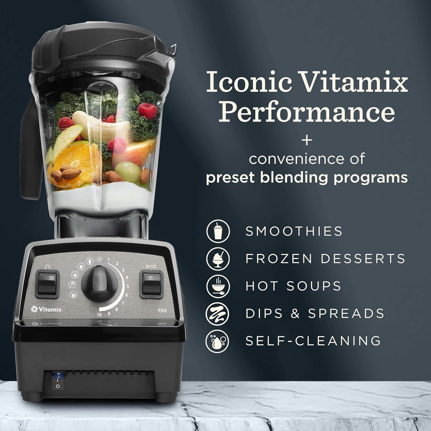 image:imageVitamix Propel Series 750 ProfessionalGrade Blender with Four SelfCleaning Blending Programs for Smoothies Soups and More StainlessSteel Blades 64 Oz Container BlackWhite