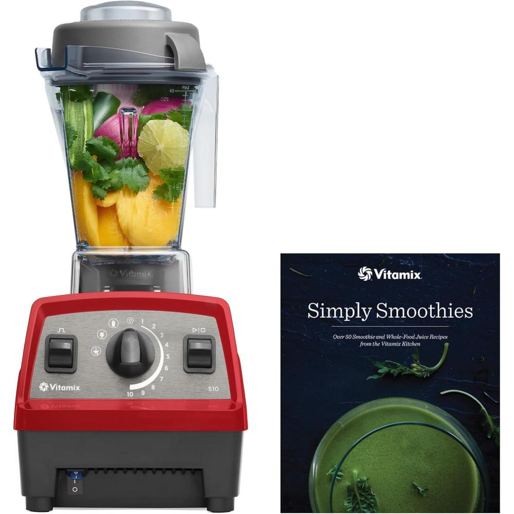 image:imageVitamix Propel 510 Blender with Simply Smoothies Cookbook 3 Preset Blending Programs ProfessionalGrade 48oz Container SlateRed