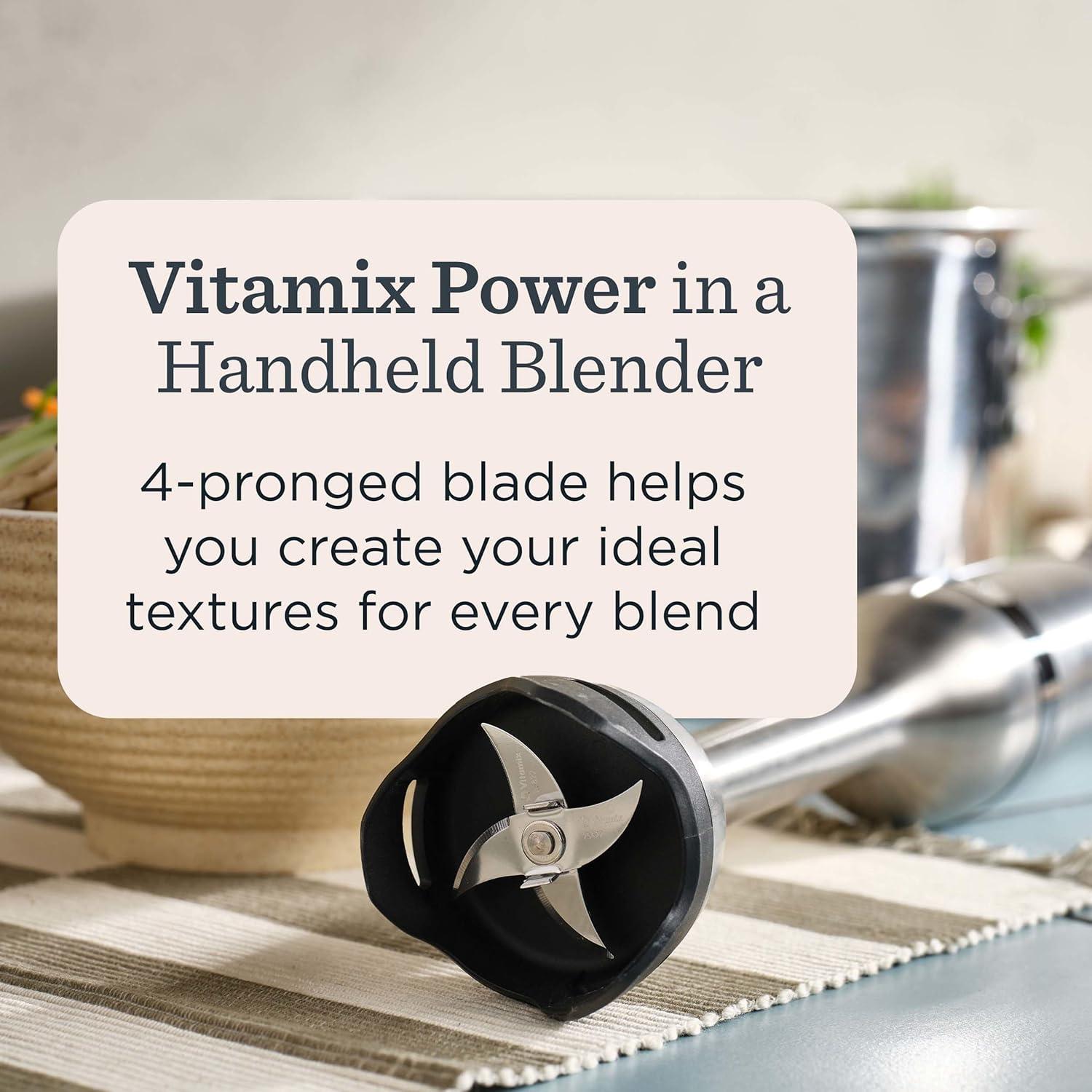 image:imageVitamix 5Speed Immersion Blender 5Piece Bundle 625Watt Motor OneHanded Operation 5 ft cord includes MiniChopper Blending Jar Whisk Attachment amp Storage Case Stainless SteelBlack