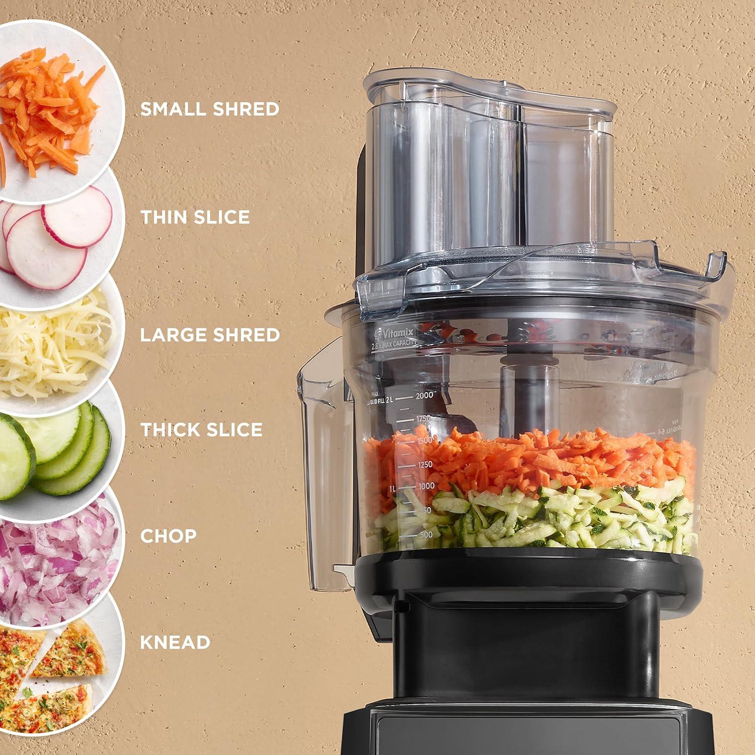 image:imageVitamix Ascent X2 SmartPrep Kitchen System ProfessionalGrade Blender StainlessSteel Blades 12Cup Food Processor Attachment 48 Oz Blender Container Black