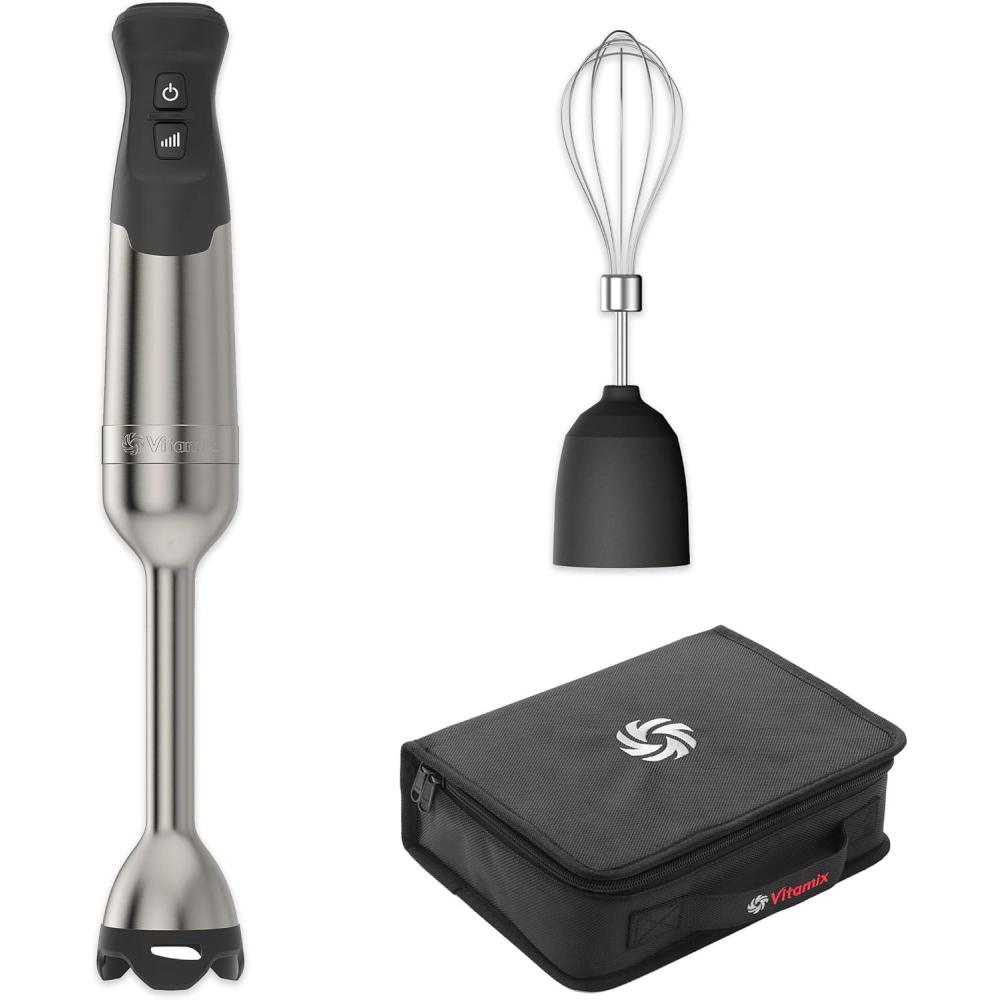 image:imageVitamix 5Speed Immersion Blender 3Piece Bundle with Whisk Attachment and Storage Case ProfessionalGrade Hand Blender with 625Watt Motor and StainlessSteel Blade Stainless SteelBlack