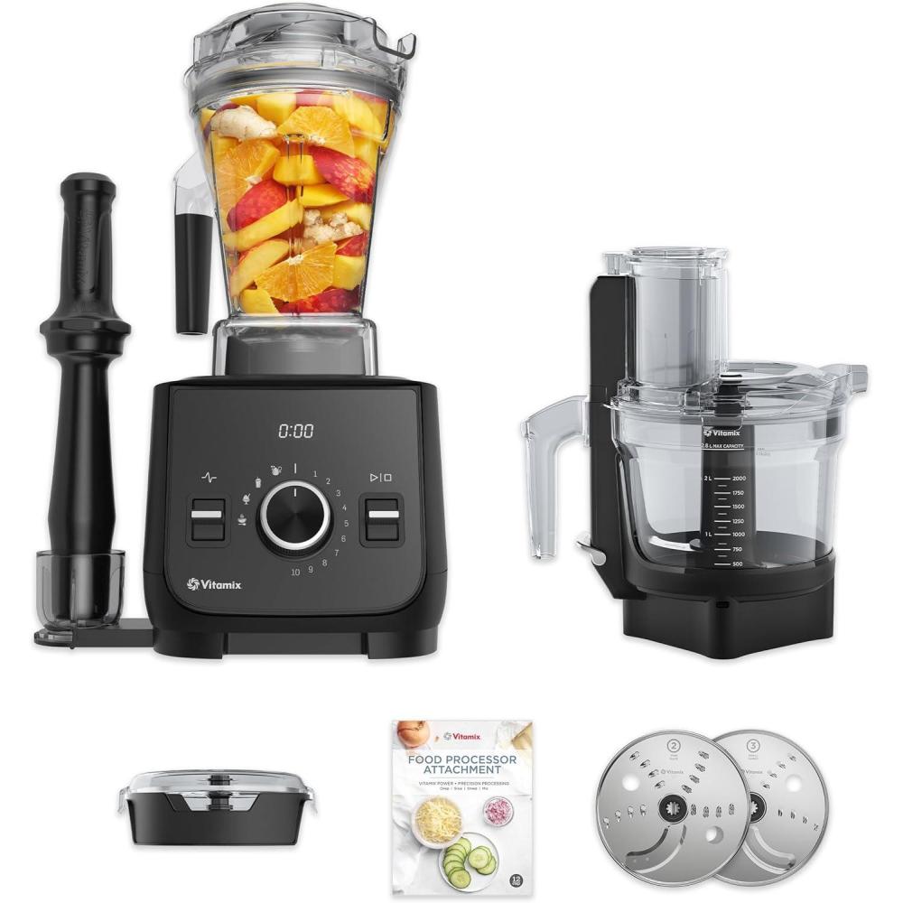 image:imageVitamix Ascent X2 SmartPrep Kitchen System ProfessionalGrade Blender StainlessSteel Blades 12Cup Food Processor Attachment 48 Oz Blender Container Black