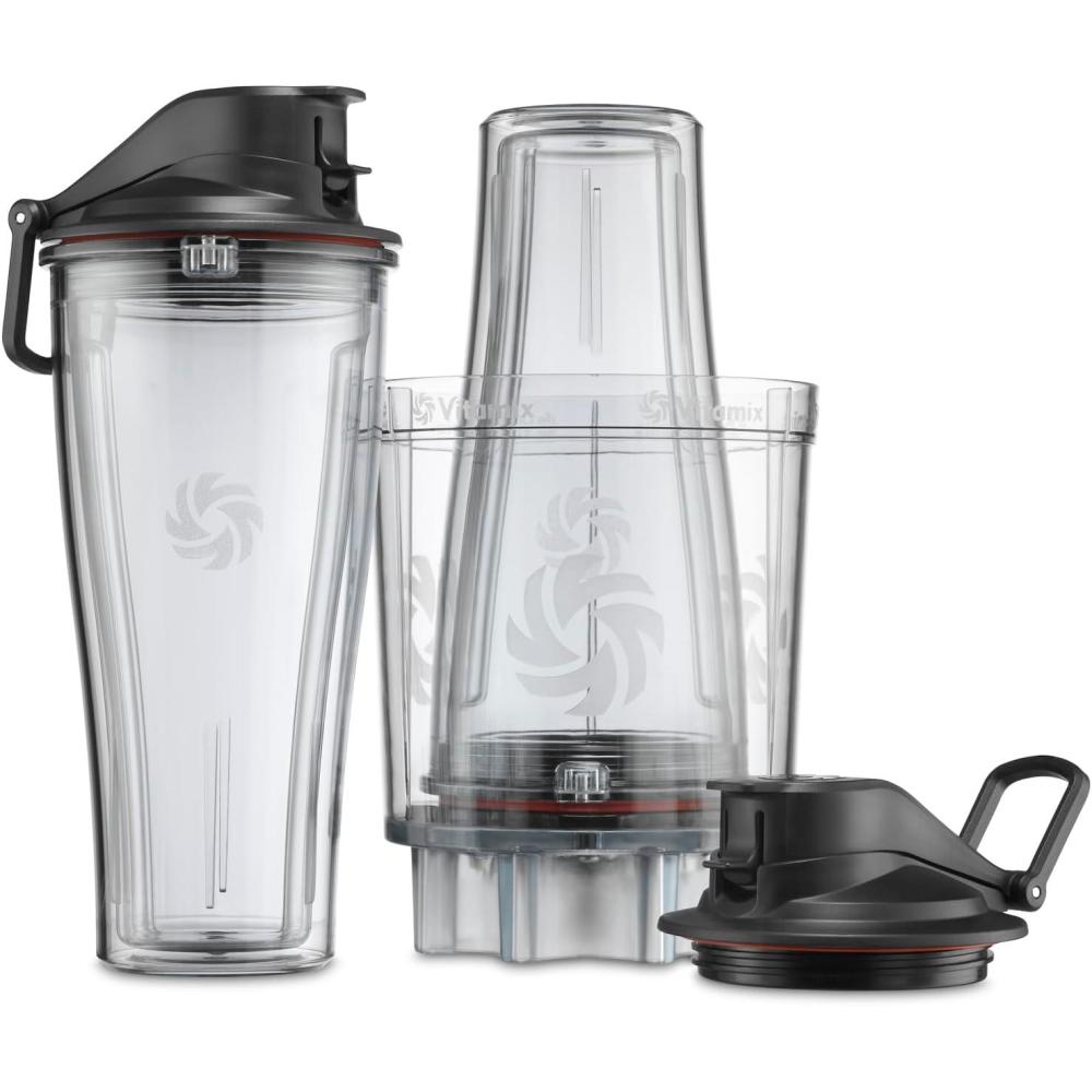 image:imageVitamix Personal Cup Adapter BPAFree DishwasherSafe Two 20Ounce Blender Cups Two Lids and One Blender Adapter with StainlessSteel Blades20 fl oz