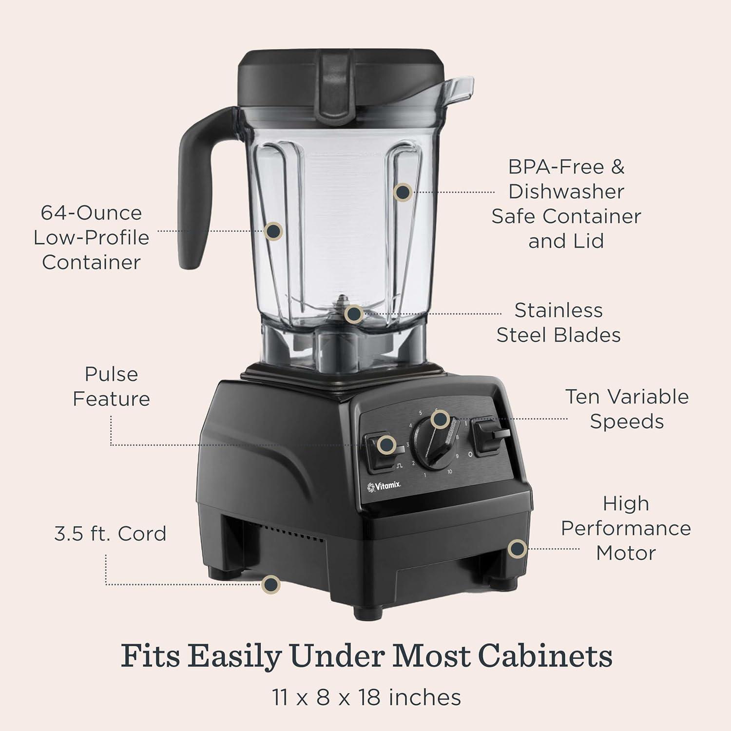 image:imageVitamix Explorian Blender ProfessionalGrade 64 oz LowProfile Container Black 65542 Renewed PremiumBlack